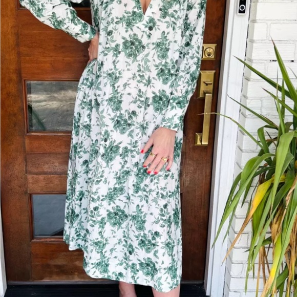 MILLE Esther Caftan Dress 💐"Green Bouquet" Medium - Picture 11 of 11